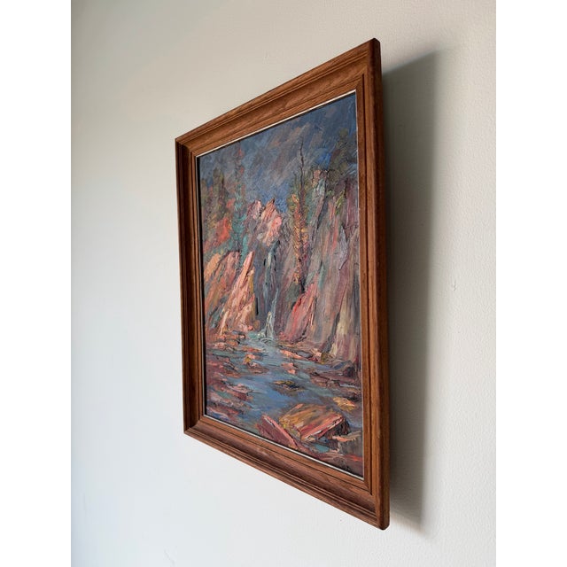 Impressionist 1970’s Vintage Impressionist Autumn River Landscape Oil on Canvas Painting, Framed For Sale - Image 3 of 12