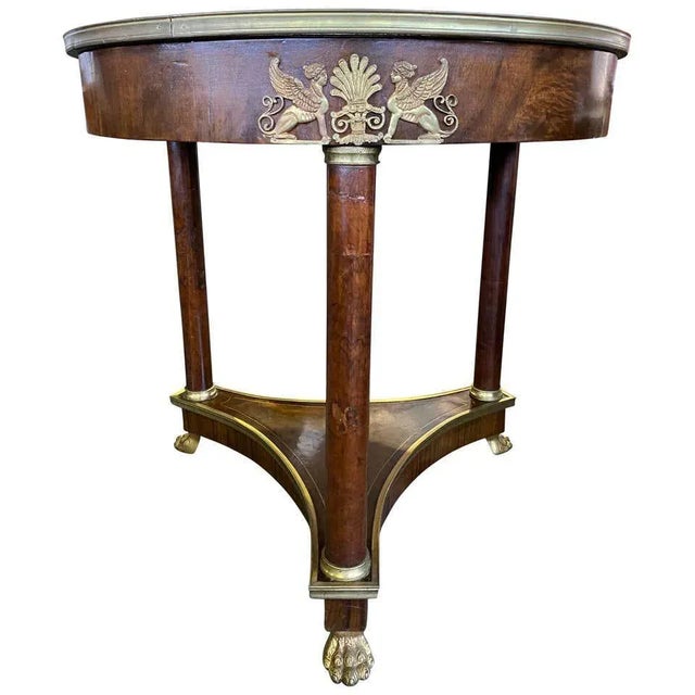 French Empire Table with Round Marble Top, 19th Century For Sale - Image 16 of 16