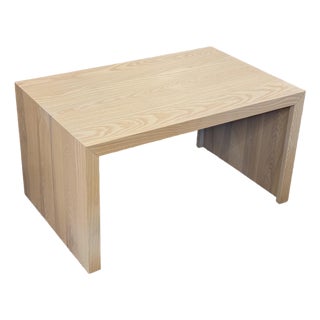 Organic Modern Bleached Oak Wood Side Table For Sale