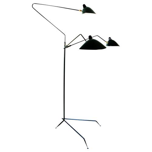 Mid-Century Modern Black Floor Lamp with Three Rotating Arms by Serge Mouille For Sale - Image 15 of 15
