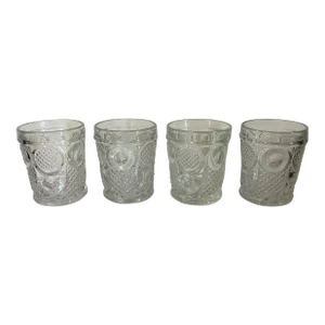Antique 19th Century Horn of Plenty Eapg Boston & Sandwich Whiskey Flint Glasses Circa 1870 - a Set of 4
