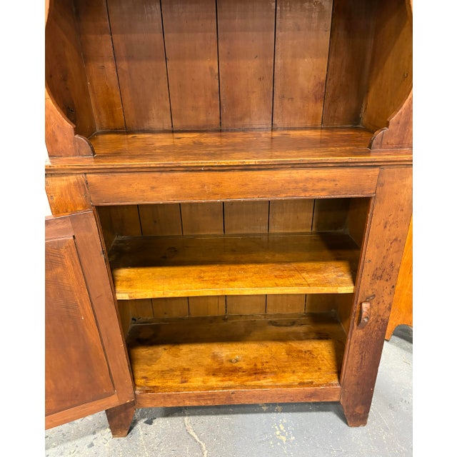 Brown Antique Rustic Handcrafted American Pine Hutch For Sale - Image 8 of 12