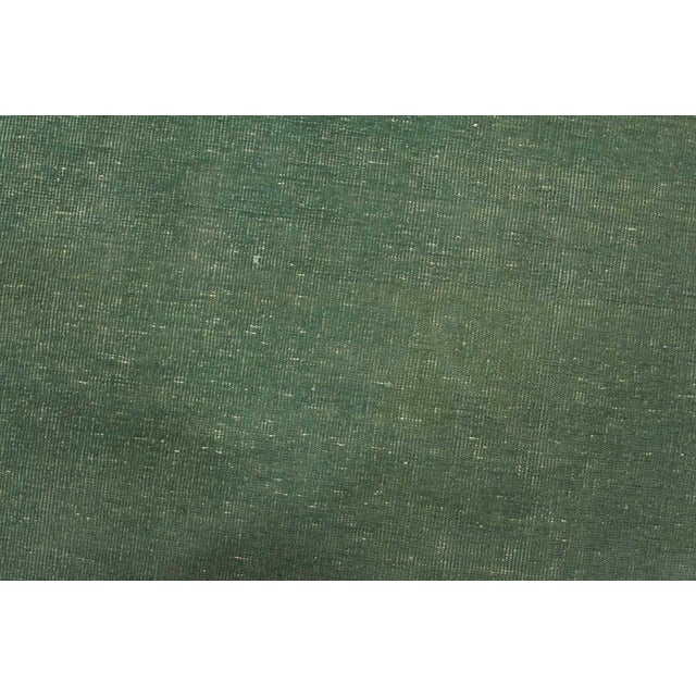 Tabriz Runner 3’1” X 12’9” Green Wool Vintage Distressed Hand-Knoted Rug For Sale - Image 4 of 12