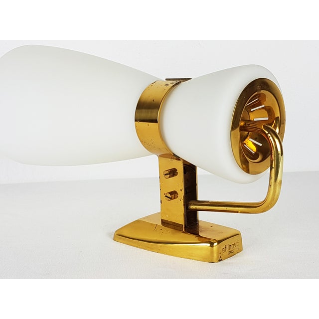 Large Opaline Glass and Brass Sconce 2118 from Stilnovo, 1959 For Sale - Image 6 of 17