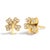 Contemporary 10K Yellow Gold Diamond Accent 4 Leaf Clover Stud Earrings, A Pair For Sale - Image 3 of 5