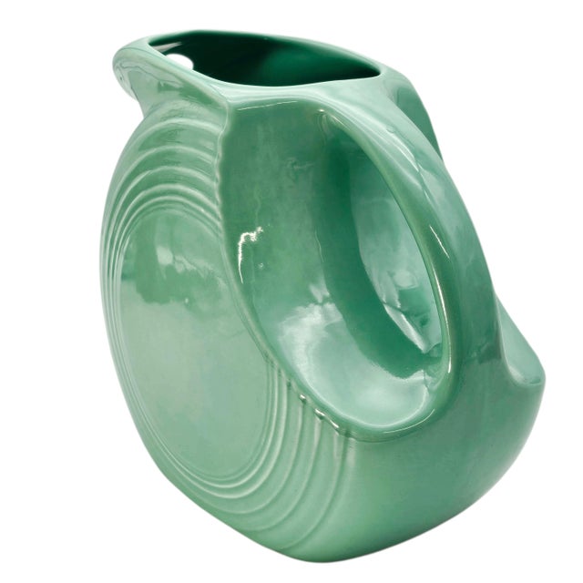 Vintage Fiesta Light Green Disc Pitcher 7.5" (64 Oz), C. 1936–1951 For Sale In San Francisco - Image 6 of 11