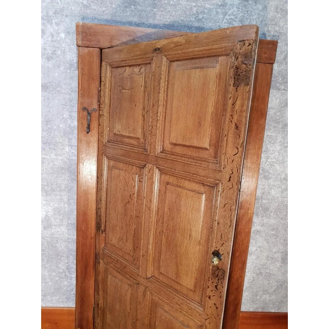 Antique Oak 6-Panel Door with Framework For Sale - Image 5 of 7