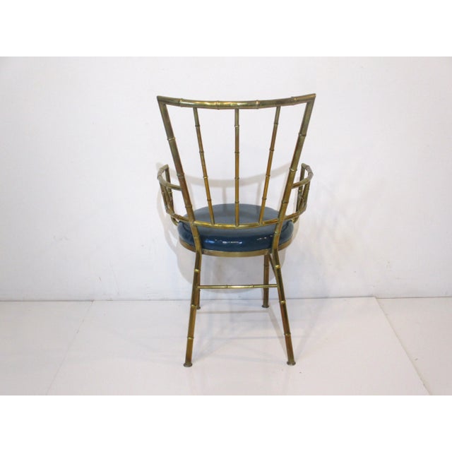 Mid 20th Century Italian Brass Chiavari Styled Arm Chair For Sale - Image 5 of 12