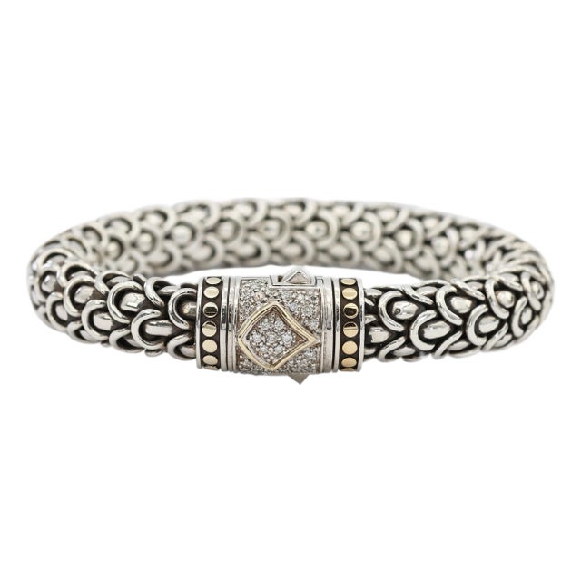 Vintage 18k Yellow Gold John Hardy Legends Naga Sterling Silver Bracelet For Sale