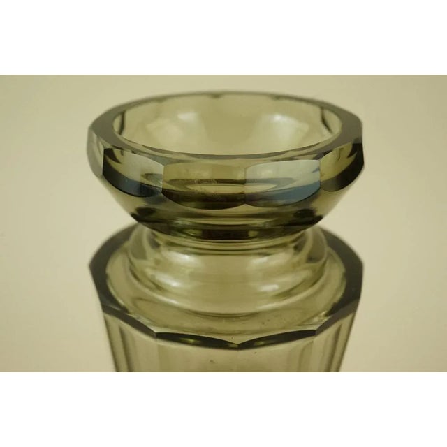 20th Century Art Nouveau Crystal Vase with 800 Silver Base attributed to the Val Saint Lambert Manufacture, Belgium, 1940s For Sale - Image 16 of 18