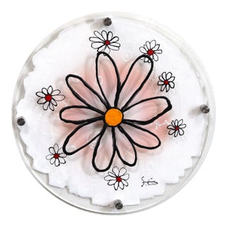 EchoLayer: Daisy Constellation - Expressionist Abstract Layered Original Artwork by Soren Grau For Sale