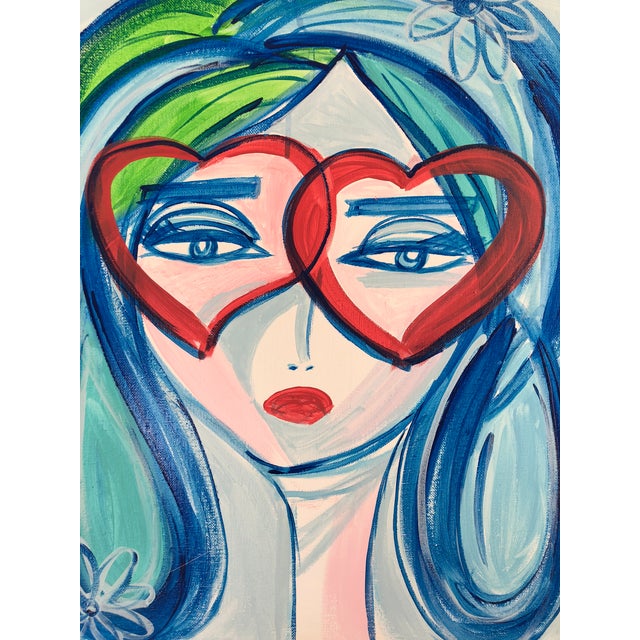 Anastasia George Blue Lela Original Acrylic Face Painting On