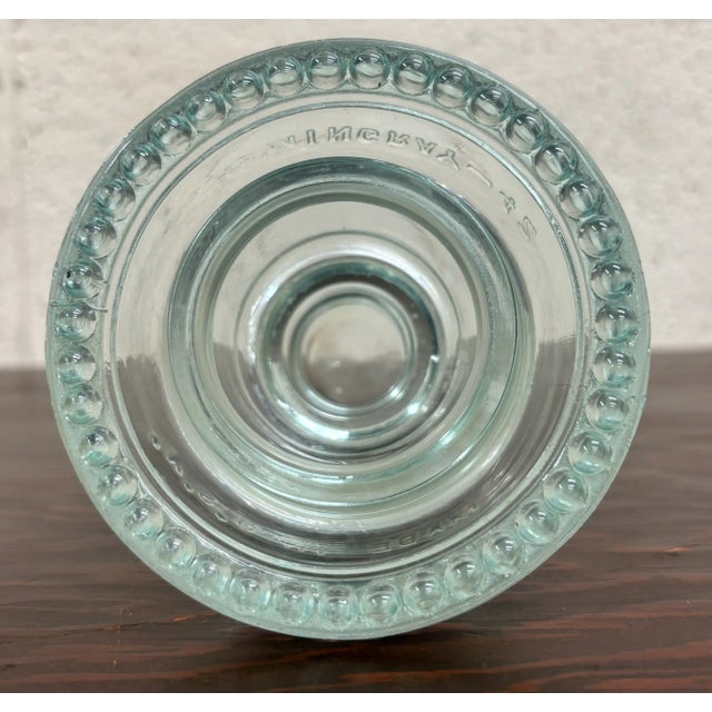 Early 20th Century Vintage Hemingray-42 Teal Tinted Glass Insulator For Sale - Image 5 of 6