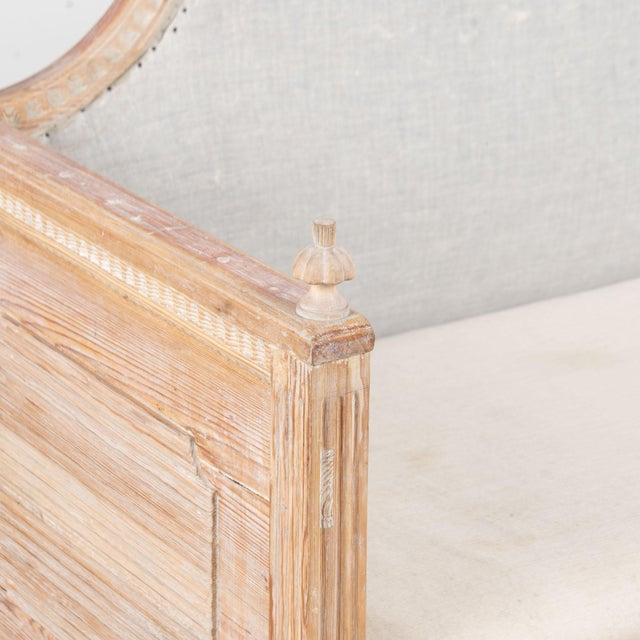 19th Century Swedish Original White Painted Pine Gustavian Bench For Sale - Image 9 of 17
