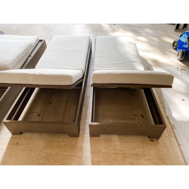 Restoration Hardware Belvedere Teak Chaise Lounge a Pair Chairish