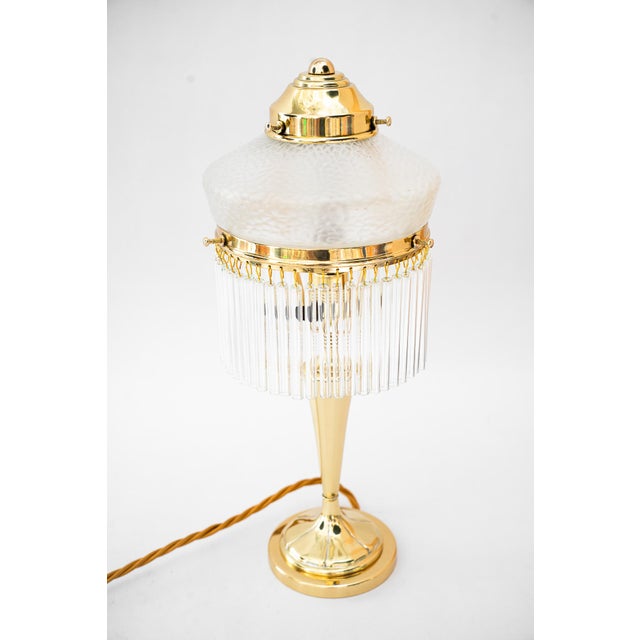 Art Deco Table Lamp with Glass Shade and Sticks from Palme Koenig, Vienna, Austria, 1920s For Sale - Image 9 of 16