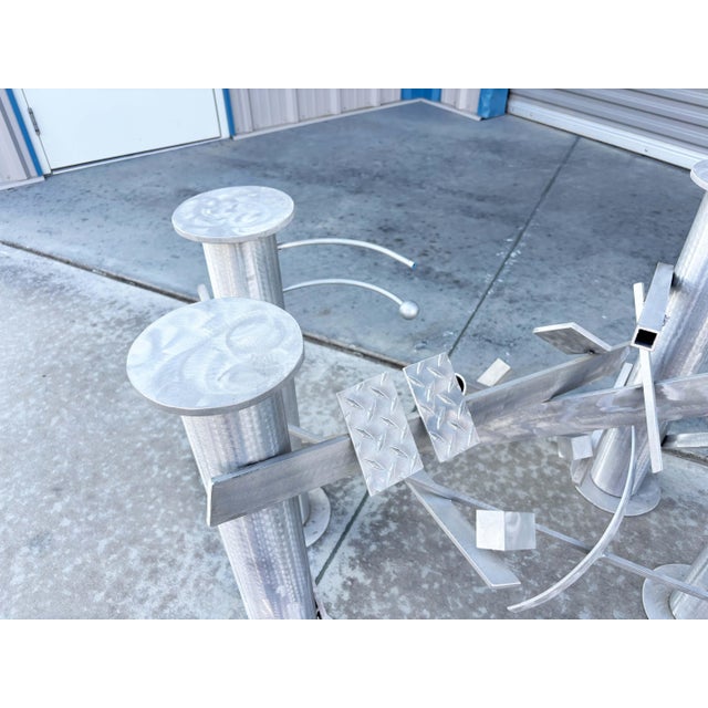 Vintage Glass and Aluminum Cityscape Dining Table For Sale - Image 11 of 13