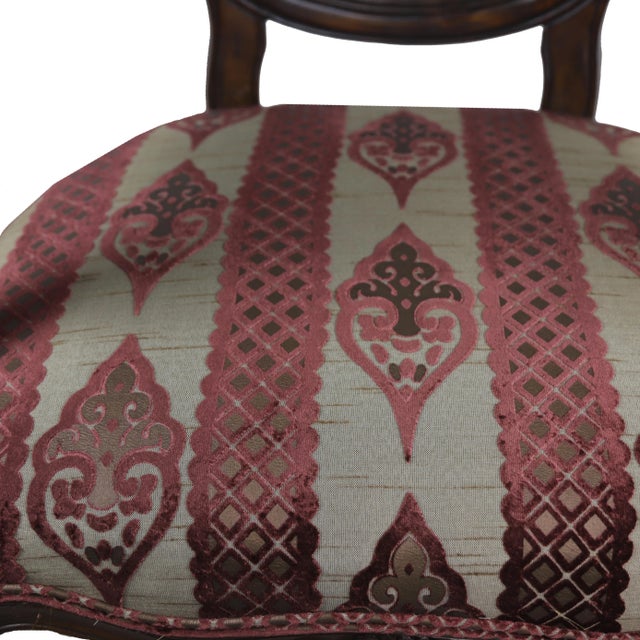 Pair of Vintage Carved Wood & Upholstered Armchairs For Sale - Image 10 of 10