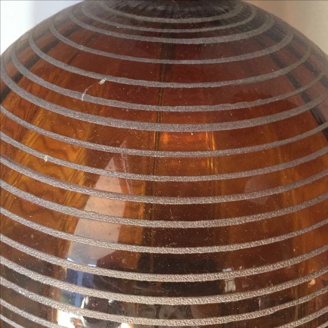 Glass Vintage Lamp With Amber Glass Details For Sale - Image 7 of 7