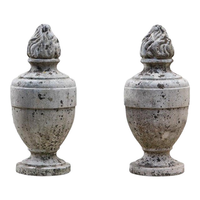 1850s Belgian Blue Stone Sculptures - A Pair For Sale