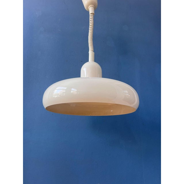 Mid-Century Modern Beige UFO Hanging Lamp by Knud Christensen For Sale - Image 9 of 13