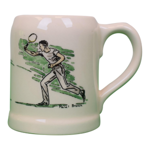 Mid 20th Century Paul Brown X Brooks Brothers Ceramic Mug With Tennis Player Scene