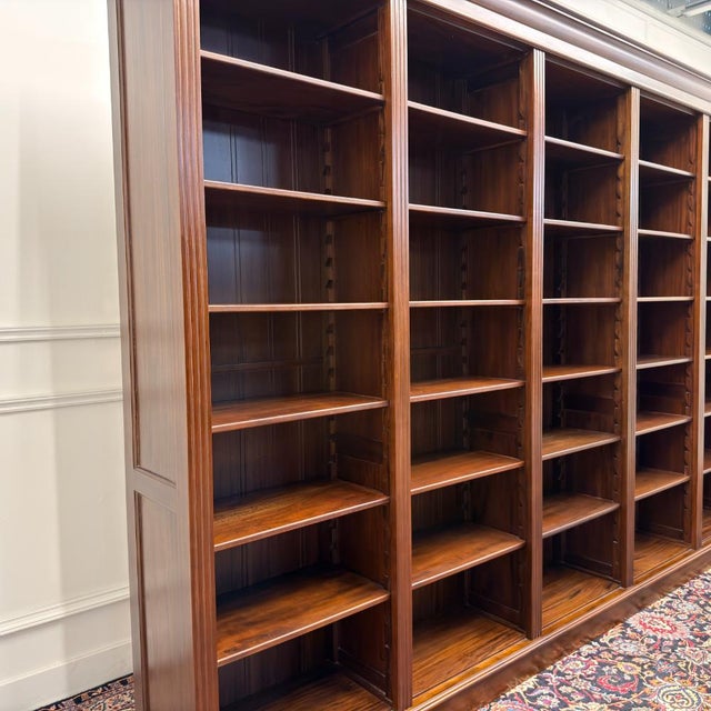 Wood Large Classic English Open Bookcase For Sale - Image 7 of 15