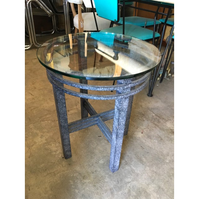 Bauhaus Postmodern Studio Pedestal Table in the Manner of Ken Price With Faux Granite Finish For Sale - Image 3 of 11