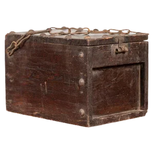 Chinese Antique Wooden Cash Box with Chain