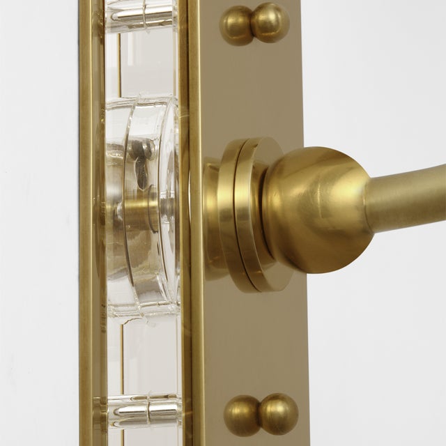 Visual Comfort Thomas O'Brien for Visual Comfort Signature Hulton 17" Cordless Single Sconce in Hand-Rubbed Antique Brass with White Glass Shade For Sale - Image 4 of 14