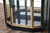 Pair of Mid-Century Modern Henredon Black Lacquer & Brass Glass Display Cabinets With Lighting For Sale - Image 11 of 18