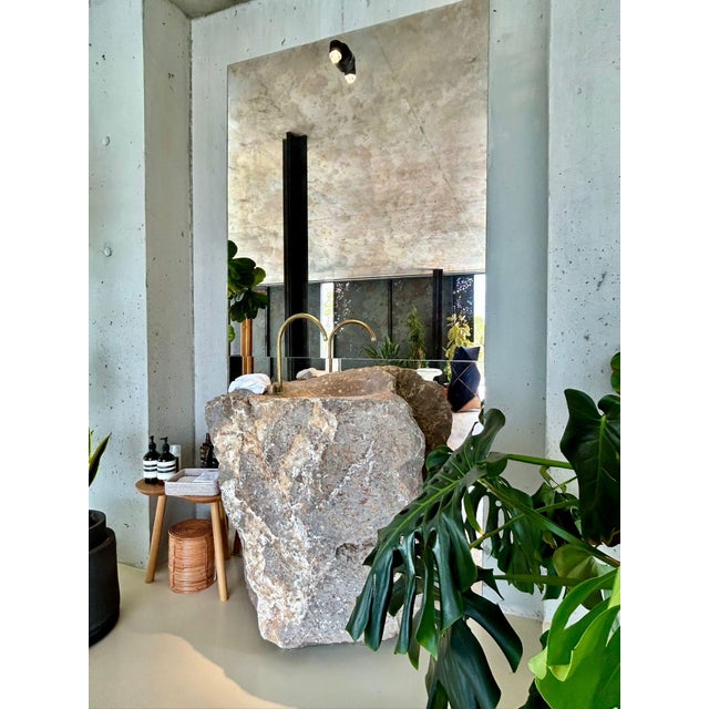 Not Yet Made - Made To Order Totem Sink in Jurassic Fossil Stone by Nerinea For Sale - Image 5 of 7