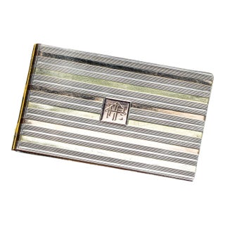 Exceptional Rare Cartier 14k Gold Sterling Silver Art Deco Antique Money Document Checkbook Clip For Sale