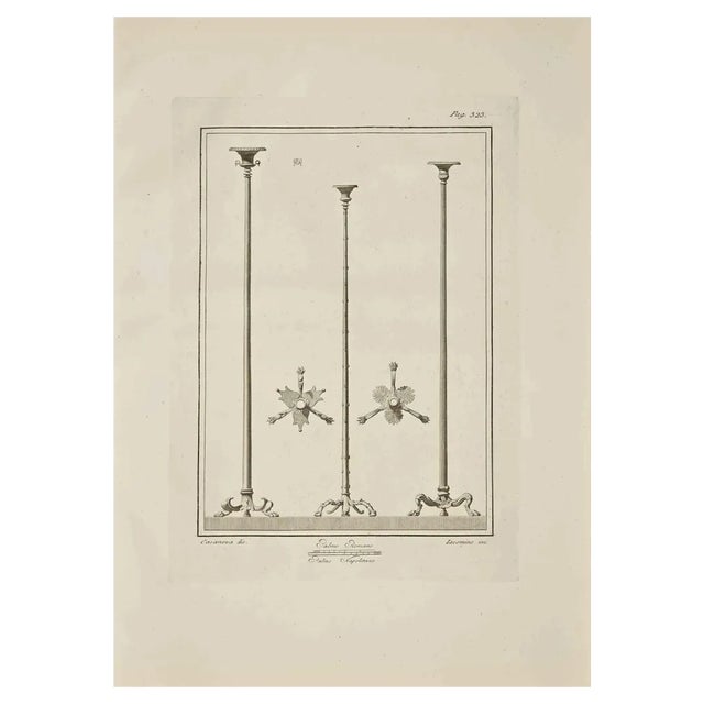 Giacomo Casanova, Ancient Roman Decorations, Etching, 18th Century For Sale