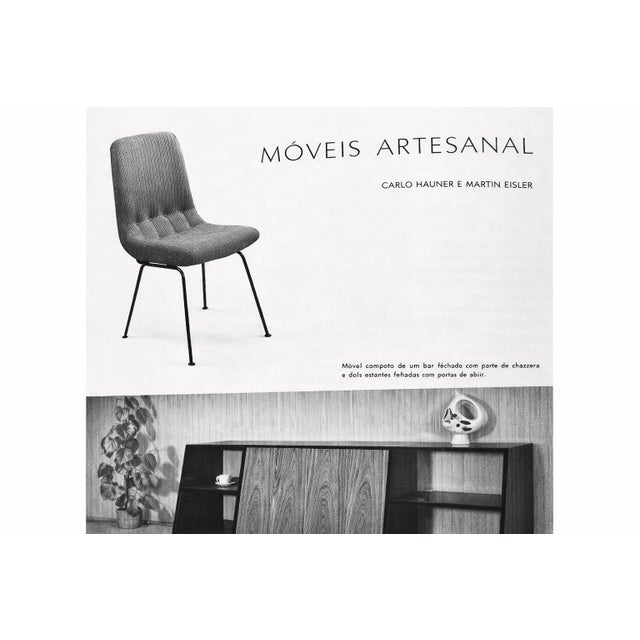 Set of Six Dining Chairs in Metal and Boucle by Carlo Hauner, Brazil, 1950s For Sale - Image 18 of 18