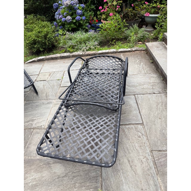 Vintage Brown Jordan Tamiami Vinyl Strap Patio Chaise Lounges, a Pair For Sale In New York - Image 6 of 9