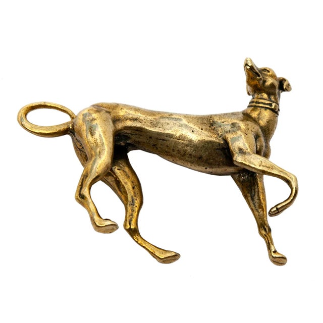 Early 21st Century Miniature Bronze Greyhound Figurine For Sale - Image 4 of 7
