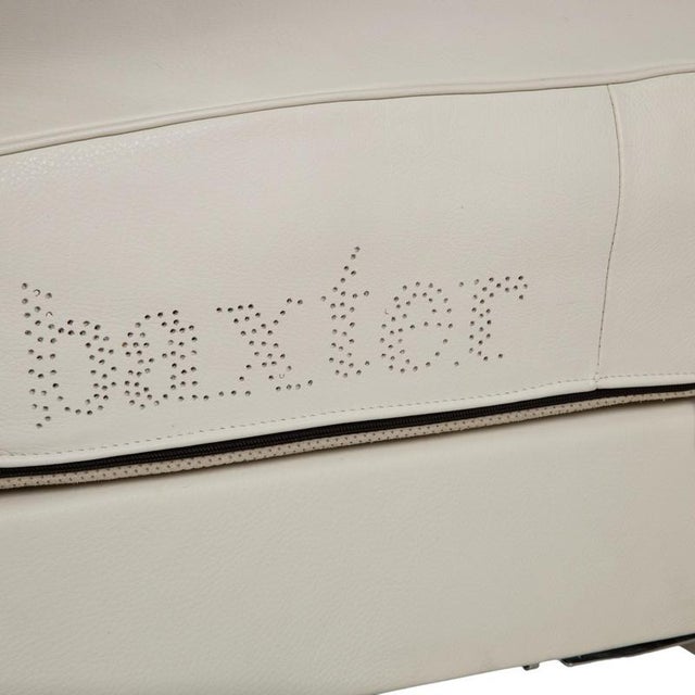 Cream Leather Corner Sofa and Ottoman from Baxter, Set of 2 For Sale - Image 16 of 18