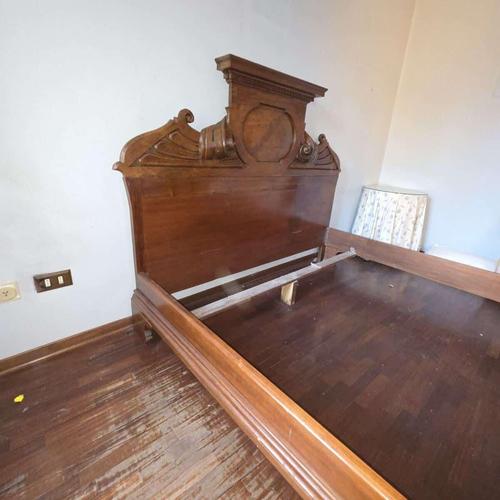 Antique Walnut King Size Bed with Carved Scroll Headboard For Sale - Image 11 of 12