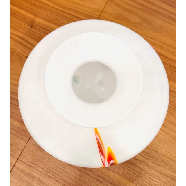 Murano Vintage Murano Style Millefiori Large Milk Glass Vase For Sale - Image 4 of 9