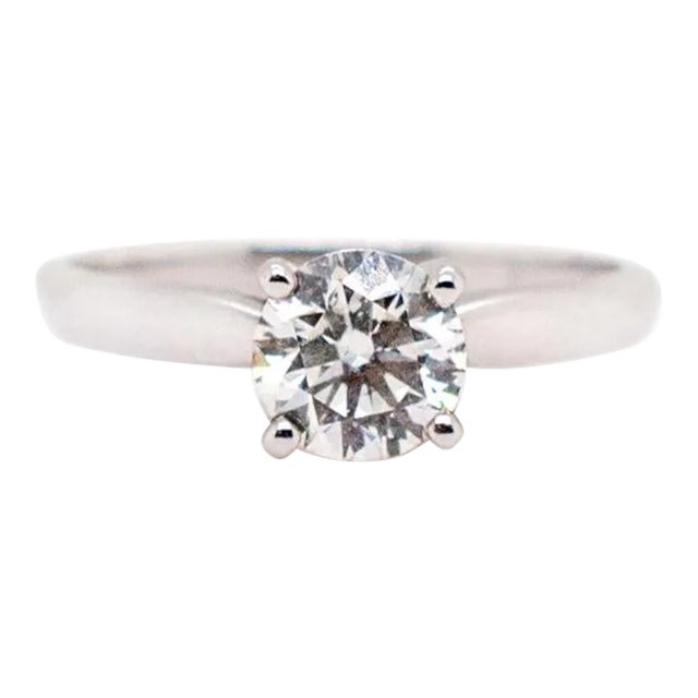 14k White Gold Lab Grown Round Diamond Solitaire Engagement Ring 1.05tcw Size 7 For Sale