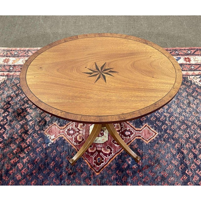 English Oval Side Table in Mahogany, 1950s For Sale - Image 4 of 7