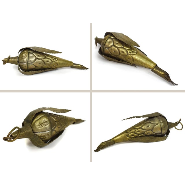 Metal Antique Brass Fruits and Gourd Model Figurines Ornaments With Wall Hanging Rack Decor - 7 Pieces For Sale - Image 7 of 12