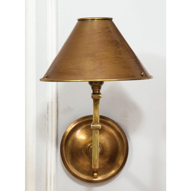 Bespoke Patinated Brass Sconces - a Pair For Sale - Image 11 of 12