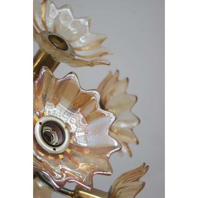 1950s Brass & Glass Ceiling Lamp from Sische Leuchten For Sale - Image 5 of 14