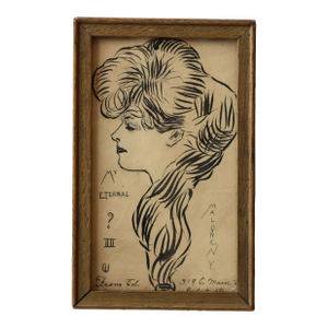 Antique Gibson Girl-Style Illustration on Postcard, Circa Early 20th Century