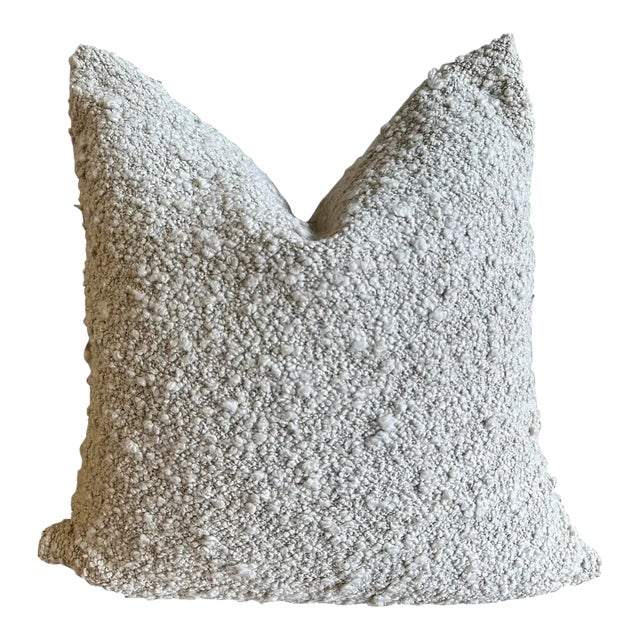 Wool Bouclette Style Pillow With Insert For Sale