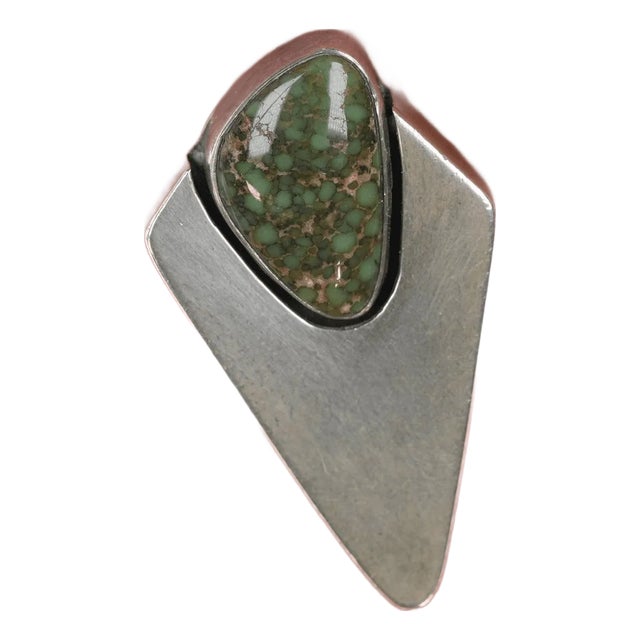 sz6.75 Delbert Vandever Navajo silver and high grade variscite ring For Sale