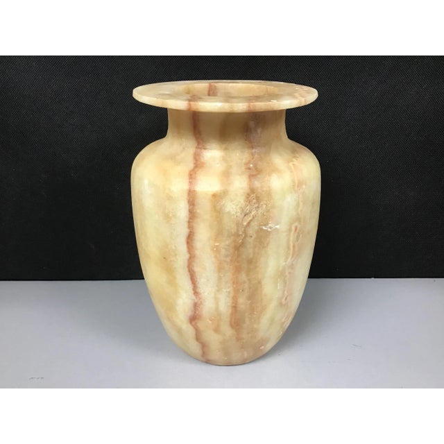 Alabaster Vintage Egyptian Alabaster Carved Vase For Sale - Image 8 of 8