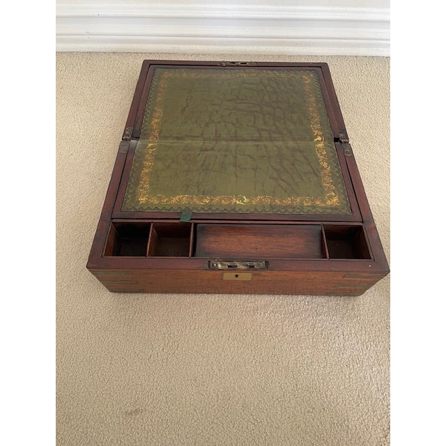 Rare 19th Century English Writing Slope With Secret Drawers For Sale - Image 4 of 8